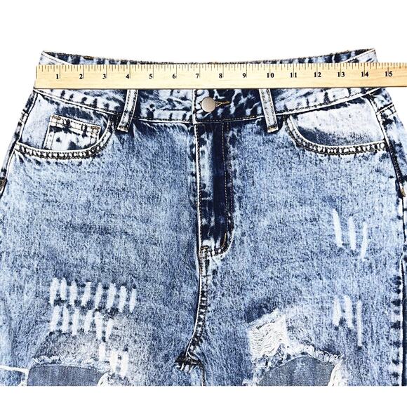 Flamingo Ripped High-Rise Straight Leg Light Wash Jeans Women's Large - Picture 2 of 6